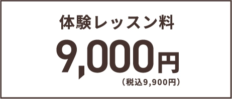 体験レッスン料 9,000円